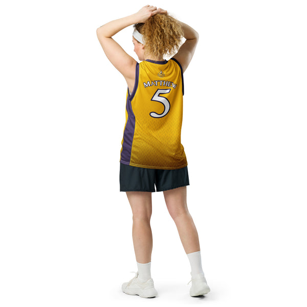 Light Of The World - Recycled Unisex Basketball Jersey (Yellow)