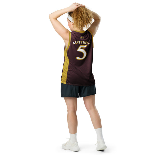 Light Of The World - Recycled Unisex Basketball Jersey (Burgundy)