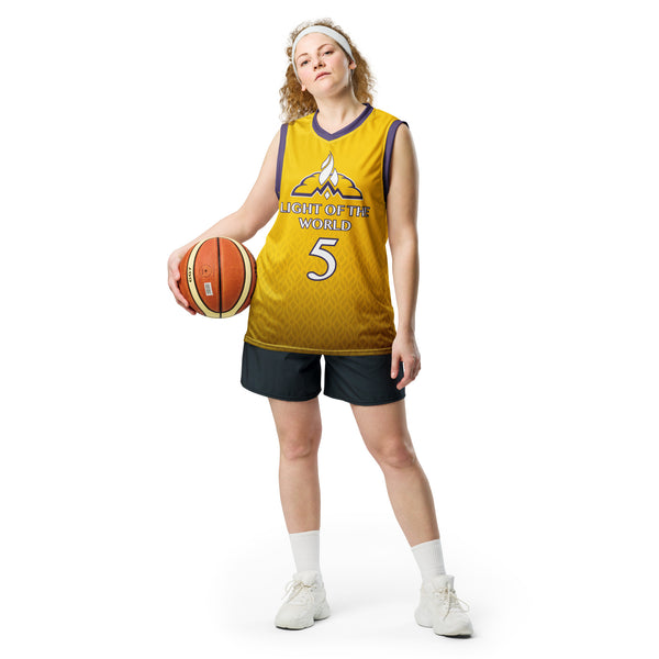 Light Of The World - Recycled Unisex Basketball Jersey (Yellow)
