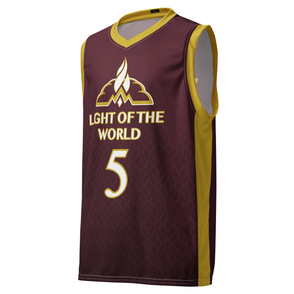 Light Of The World - Recycled Unisex Basketball Jersey (Burgundy)