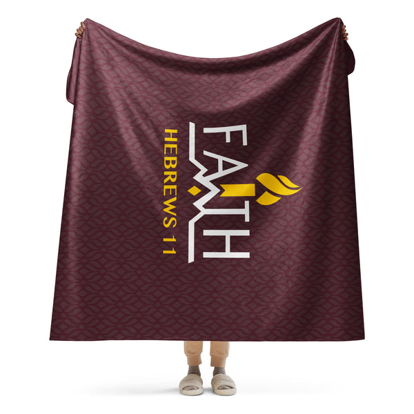 FAITH - Sublimated Sherpa Blanket (Burgundy)