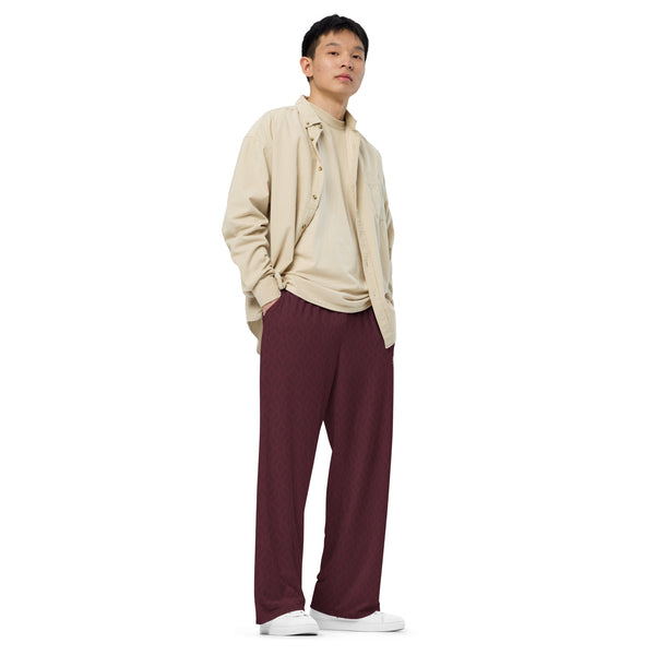 FAITH - Unisex Wide-leg Pants (Burgundy)