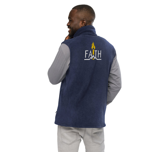 (FAITH) Men’s Columbia fleece vest - Gold and White Logo